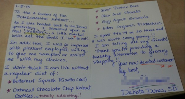 A Thank You Card From A Customer