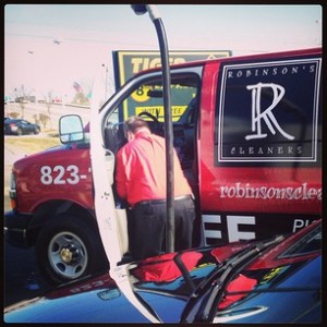 Robinson's Cleaners Van Being Cleaned