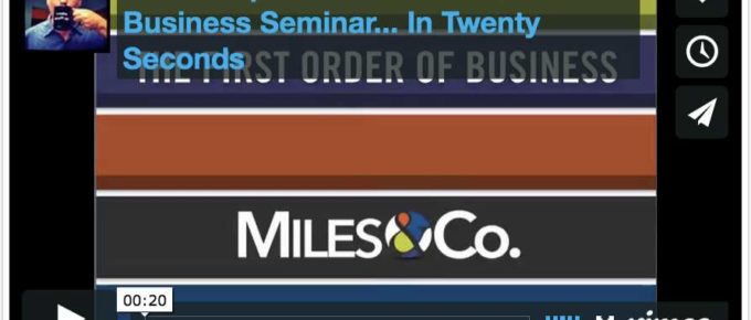 The First Order Of Business - Tim Miles - Seminar