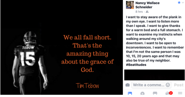 Tebow: We all fall short. That's the amazing thing about the grace of God.