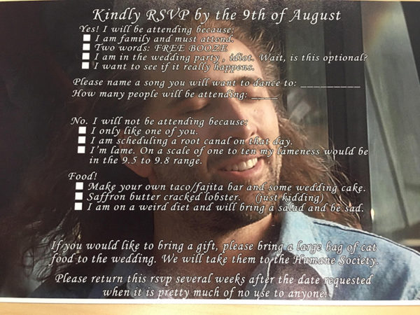 Funny wedding RSVP
