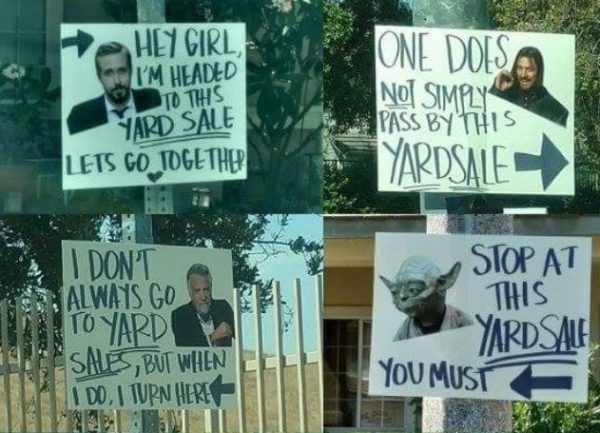 yard sale signs