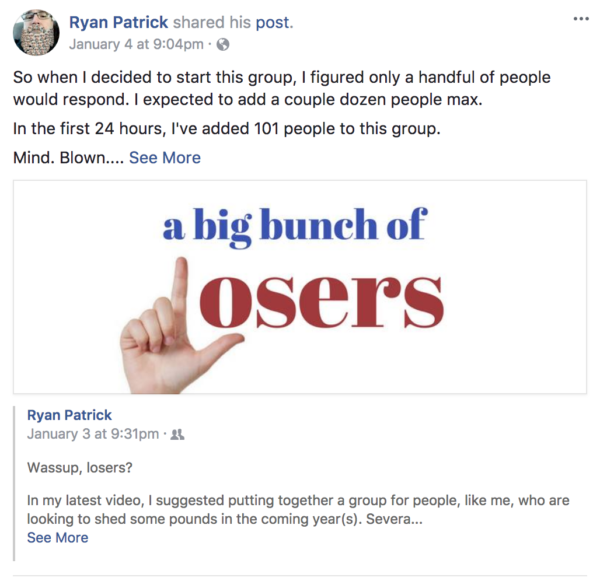 a big bunch of Losers Facebook Group